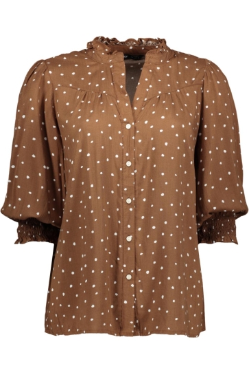 Only Blouse ONLRAYA 3/4 SHIRT WVN NOOS 15332997 COCOA BROWN/CD MILLY DOTS