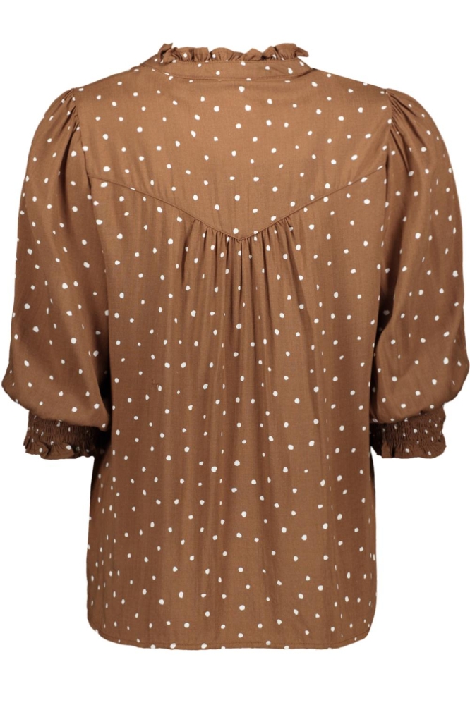 Only bruine dames blouse | Achteraanzicht