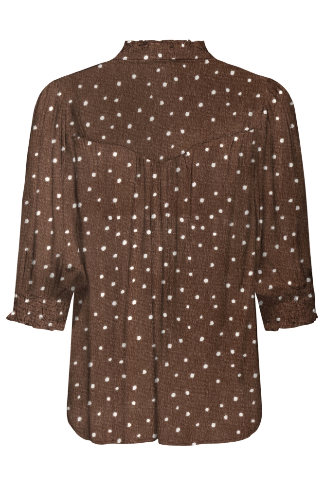 Only bruine dames blouse | Achteraanzicht