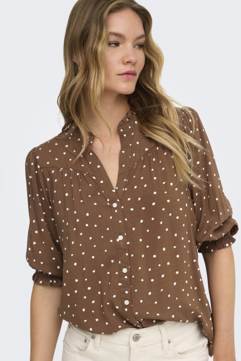 Only bruine dames blouse | 