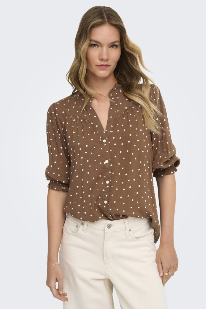 Only bruine dames blouse | 