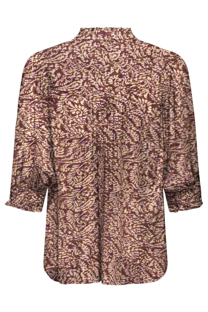 Only bruine dames blouse | Achteraanzicht