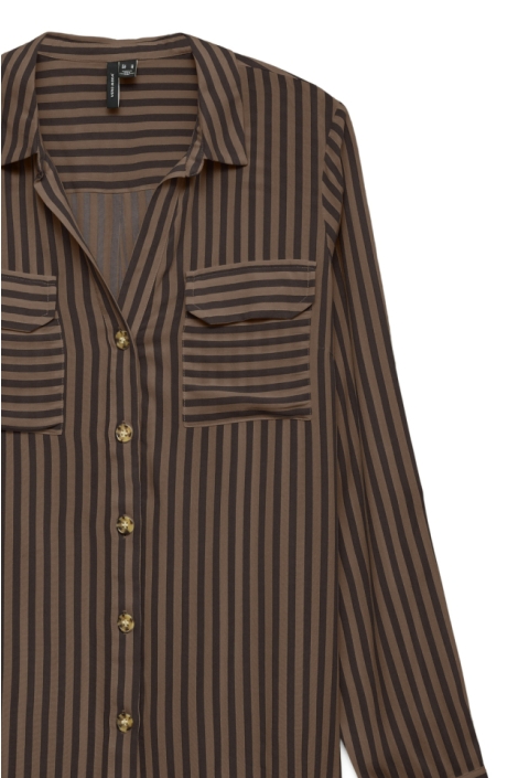 Vero Moda bruine dames blouse | Close up