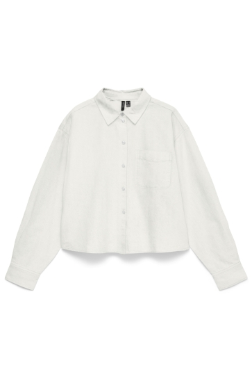 Vero Moda Blouse VMARIA LS SHORT BOXY SHIRT WVN NOOS 10351451 Snow white