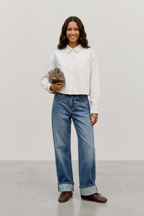 Vero Moda ecru dames blouse | Model