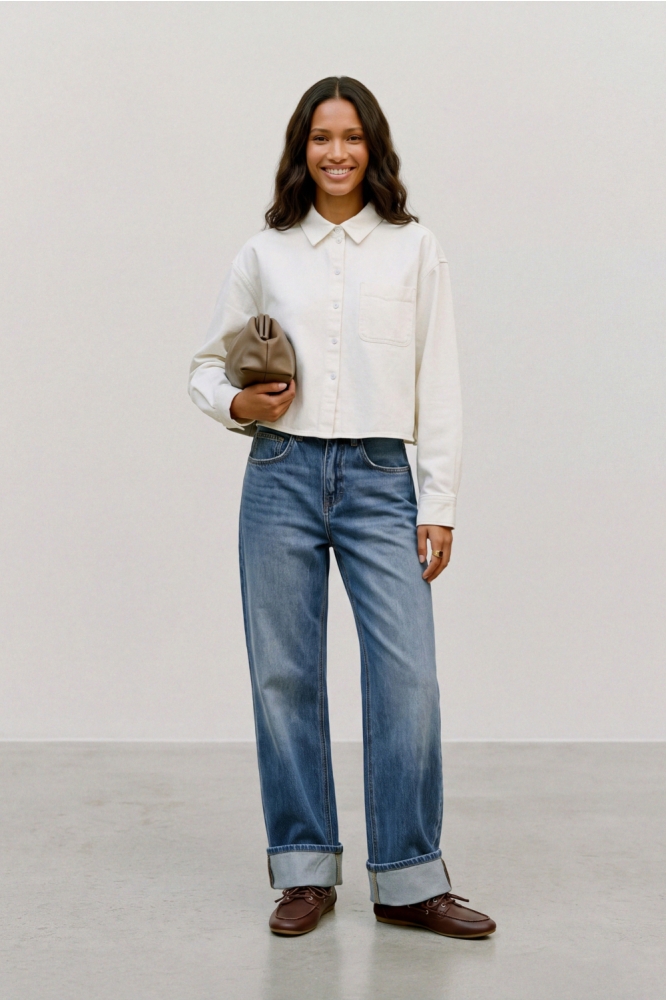 Vero Moda ecru dames blouse | Model