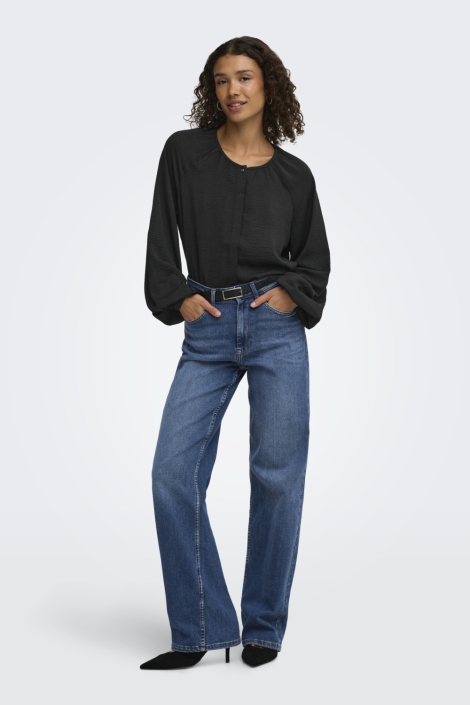 Jacqueline de Yong zwarte dames blouse | Model