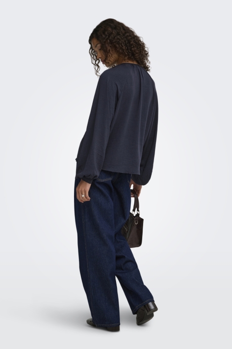 Jacqueline de Yong blauwe dames blouse | Model