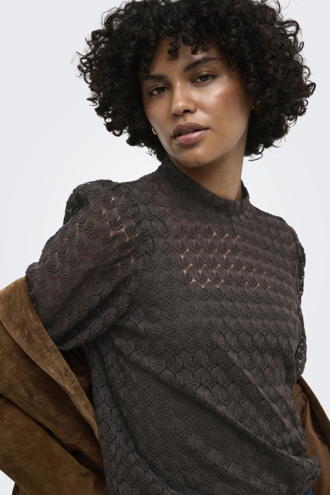 Jacqueline de Yong bruine dames top | Model vooraanzicht