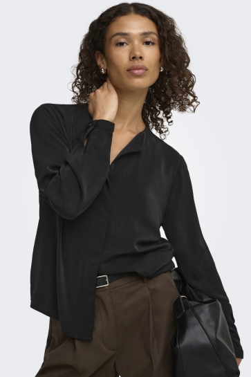 Jacqueline de Yong Blouse JDYAYA L/S COLLAR SHIRT WVN NOOS 15380042 Black