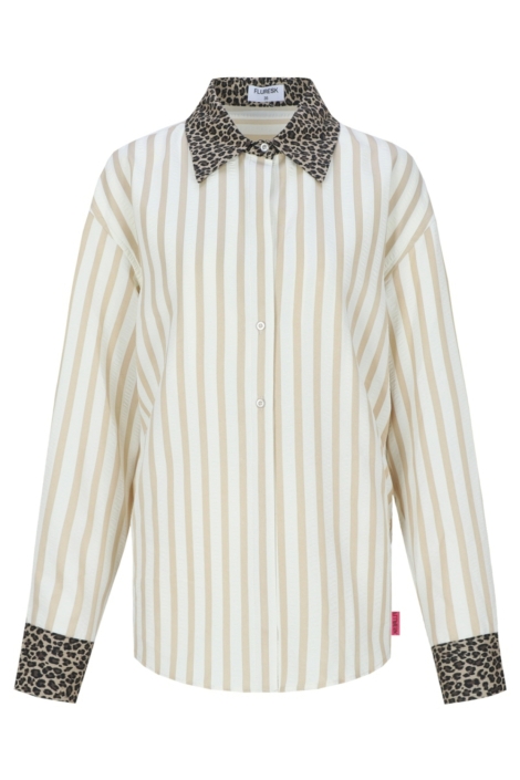 Fluresk beige dames blouse | Vooraanzicht
