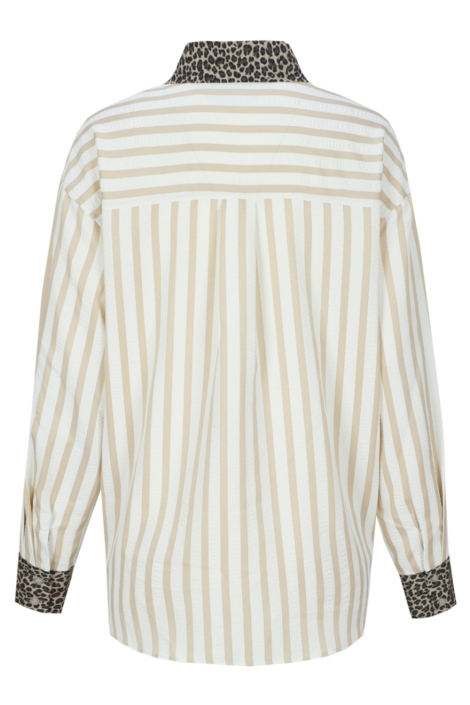 Fluresk beige dames blouse | Achteraanzicht