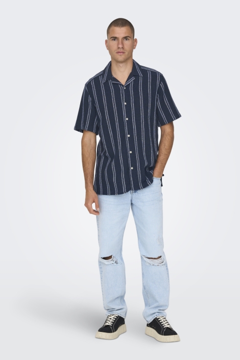 Only & Sons blauwe heren overhemd | Model