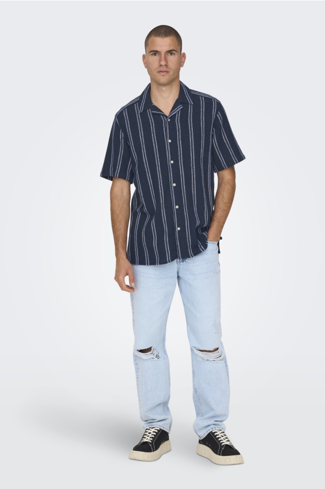 Only & Sons blauwe heren overhemd | Model