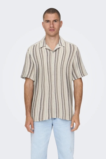 Only & Sons onstrev life reg stripe ss shirt no Onbekend