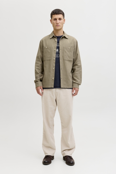 Jack & Jones groene heren overhemd | Vooraanzicht