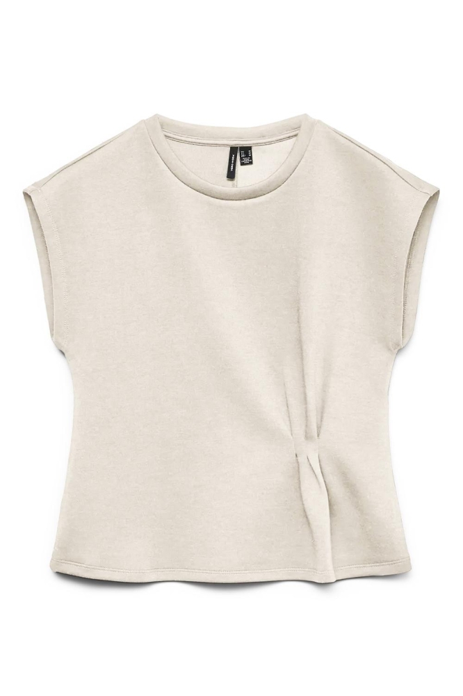 Vero Moda ecru dames t-shirt | Vooraanzicht