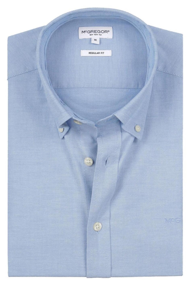 McGregor blauwe heren overhemd | Close up
