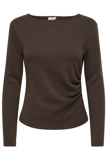Jacqueline de Yong Trui JDYLIVA LIFE L/S O-NECK TOP JRS 15379872 COFFEE BEAN
