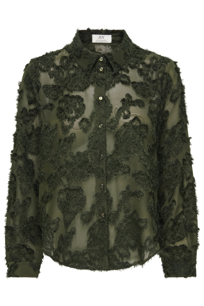 Jacqueline de Yong groene dames blouse | Vooraanzicht