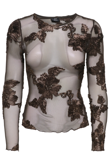 Jacqueline de Yong Top JDYCASABLANCA L/S TOP JRS DIA 15379869 Coffee BEan