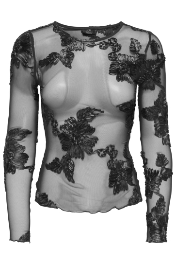 Jacqueline de Yong jdycasablanca l/s top jrs dia Zwart