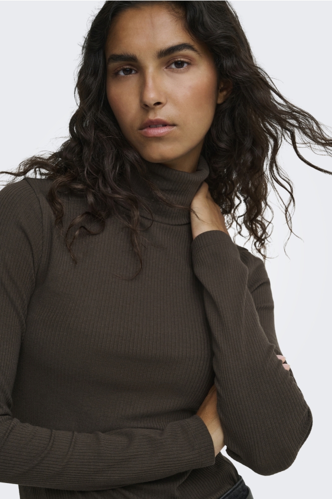 Jacqueline de Yong bruine dames top | Model vooraanzicht