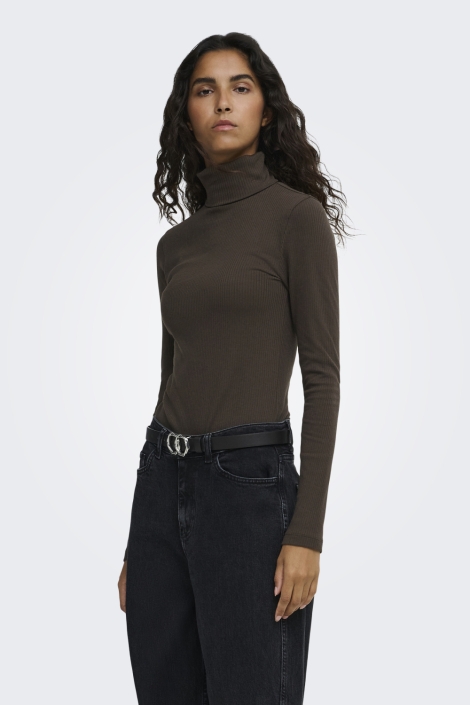Jacqueline de Yong bruine dames top | Model vooraanzicht