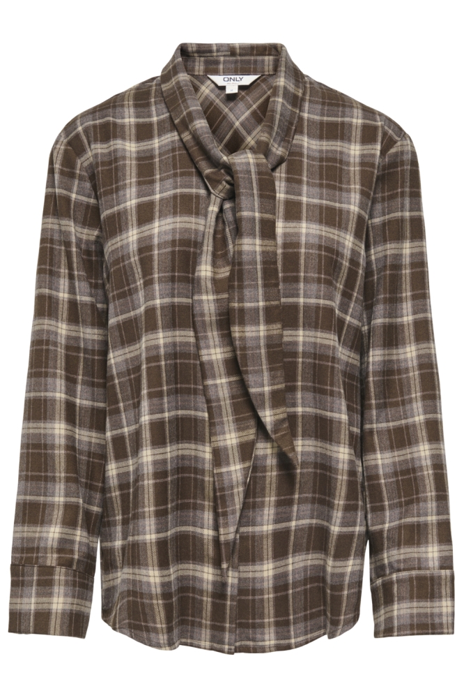 Only bruine dames blouse | Vooraanzicht