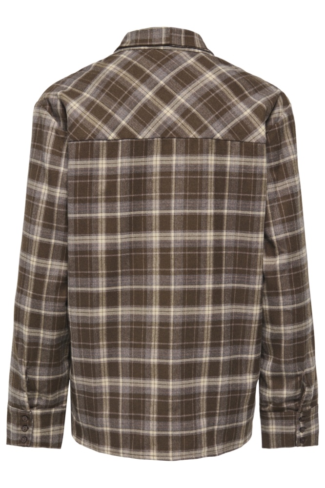 Only bruine dames blouse | Achteraanzicht