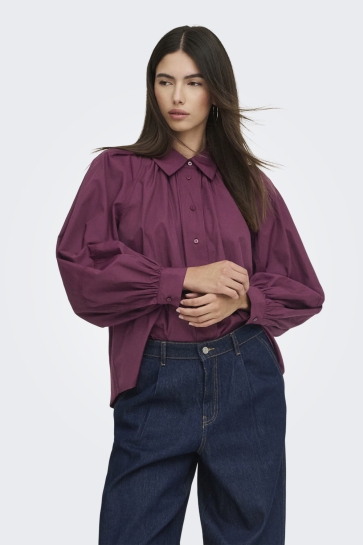 Only onlriver ls shirt ox wvn Bordeaux