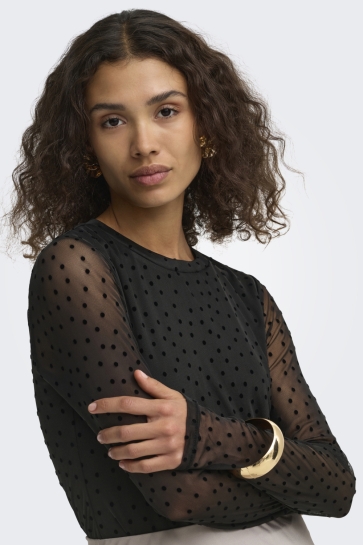 Only Top ONLNOVA L/S MESH TOP WVN 15357642 BLACK