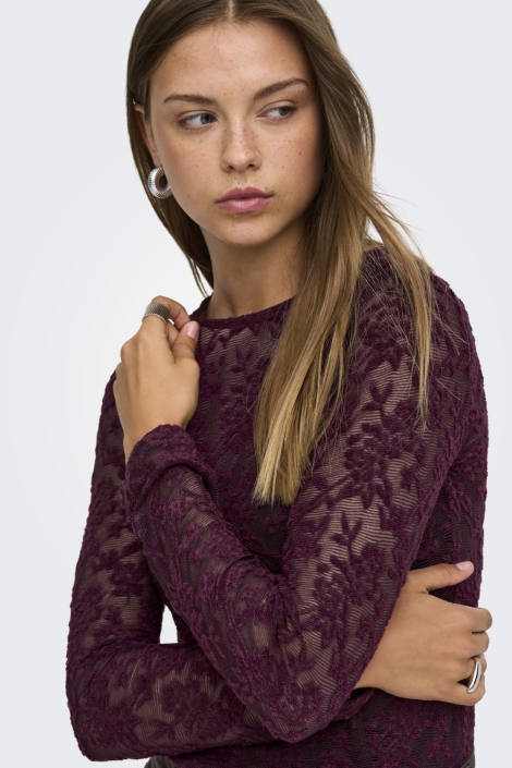 Only bordeaux dames top | Close up