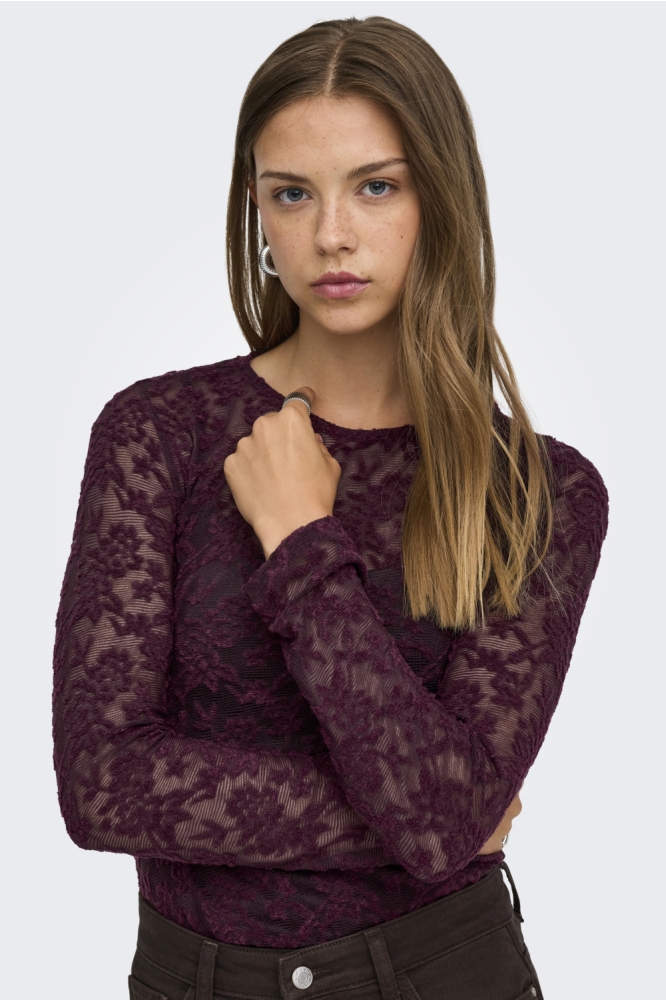 Only bordeaux dames top | Close up