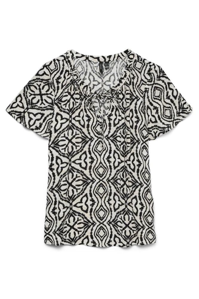 Vero Moda ecru dames t-shirt | Vooraanzicht