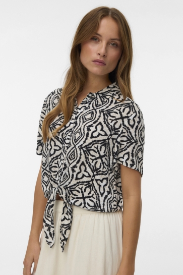 Vero Moda vmmenny tie ss shirt wvn boo Beige