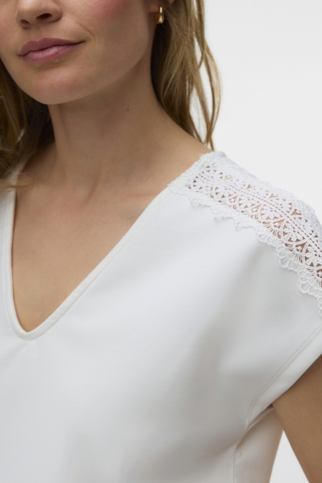 Vero Moda witte dames t-shirt | Close up