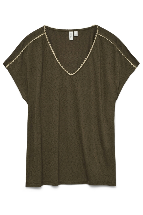 Vero Moda groene dames t-shirt | Vooraanzicht
