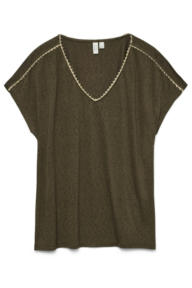 Vero Moda groene dames t-shirt | Vooraanzicht