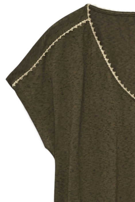 Vero Moda groene dames t-shirt | Close up