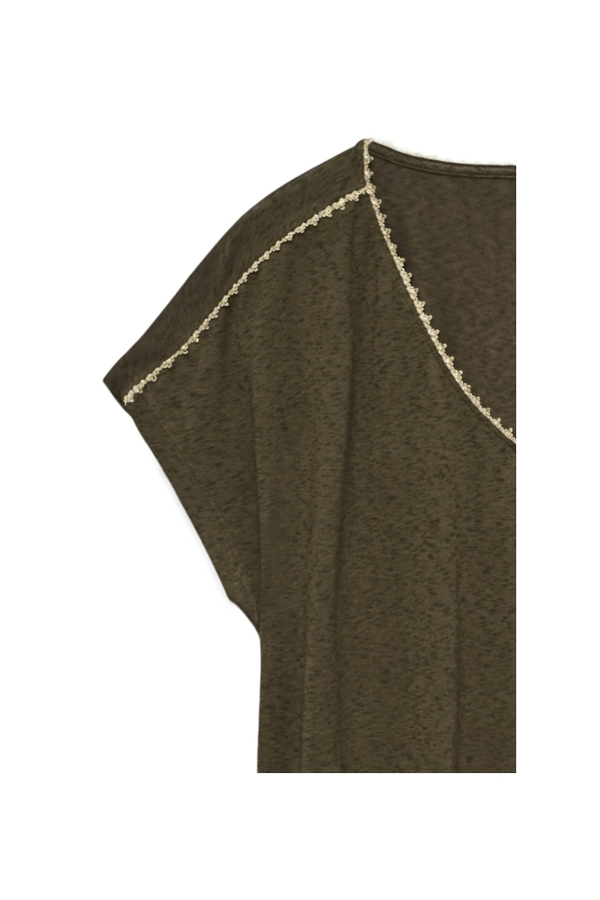 Vero Moda groene dames t-shirt | Close up