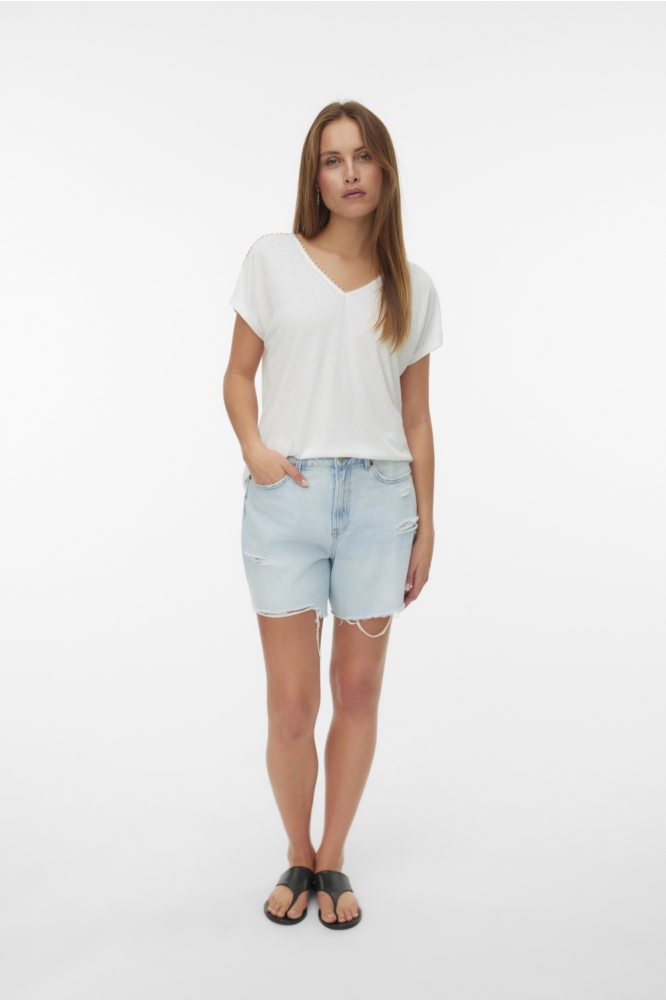 Vero Moda witte dames t-shirt | Model