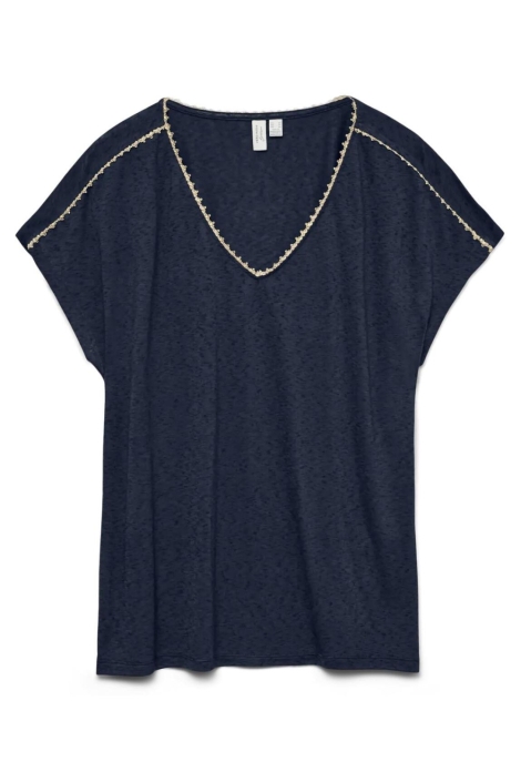 Vero Moda blauwe dames t-shirt | Vooraanzicht