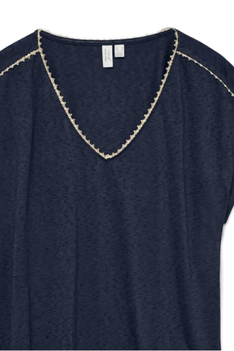 Vero Moda blauwe dames t-shirt | Close up