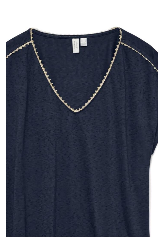 Vero Moda blauwe dames t-shirt | Close up