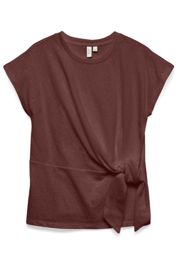 Vero Moda vmjinnie s/s o-neck knot top jrs bt Bordeaux