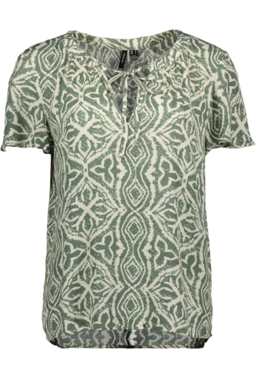 Vero Moda T-shirt VMMENNY STRING SS TOP WVN BOO 10303693 LAUREL WREATH/CAMILLE