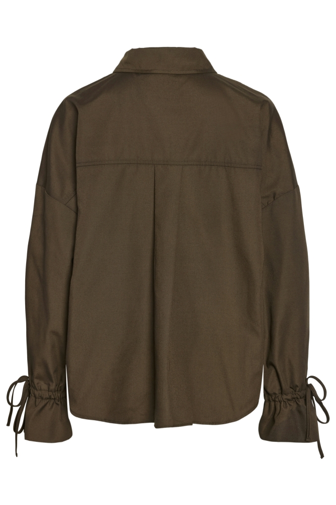 Noisy may bruine dames blouse | Achteraanzicht