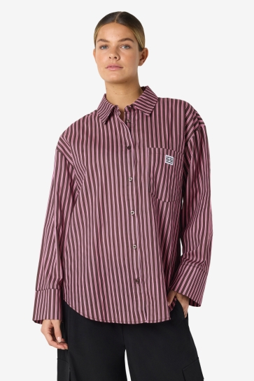 Noisy may Blouse NMFRIDA L/S BUTTON SHIRT WVN BOX 27034799 WINDSOR WINE/BEGONIA PI