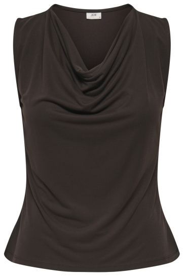 Jacqueline de Yong Top JDYESTI S/L DRAPED TOP JRS EXP 15391143 Chocolate Torte